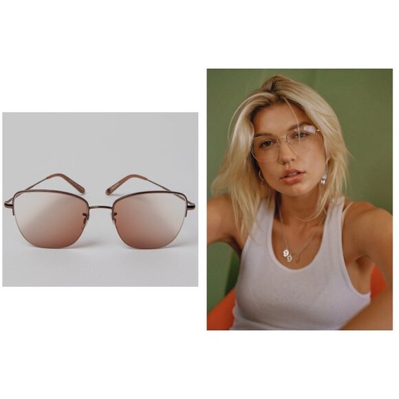💕GARRETT LEIGHT💕 Pershing Glasses RG-DV Rose Gold Dove Frame Pink Gradient NWT - Picture 1 of 12